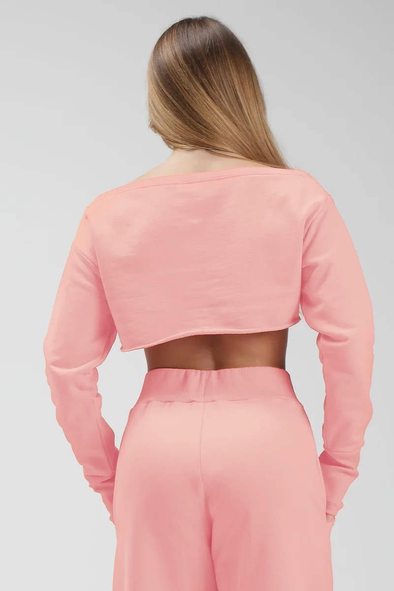 Felpa Mini Crop Ikonic Rosa Chiaro
