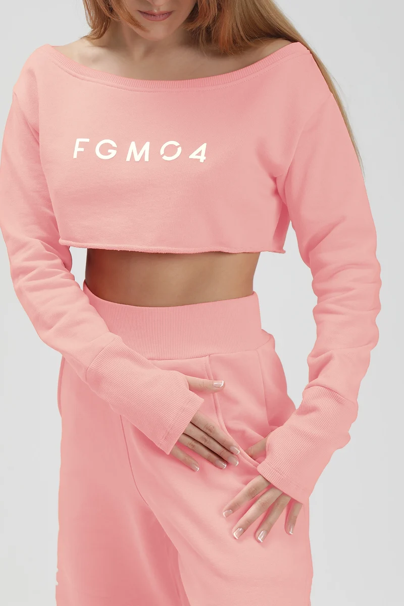 Felpa Mini Crop Ikonic Rosa Chiaro