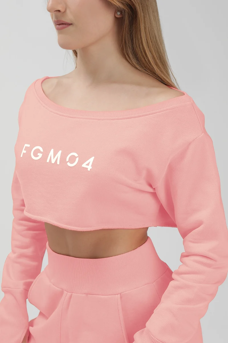 Felpa Mini Crop Ikonic Rosa Chiaro