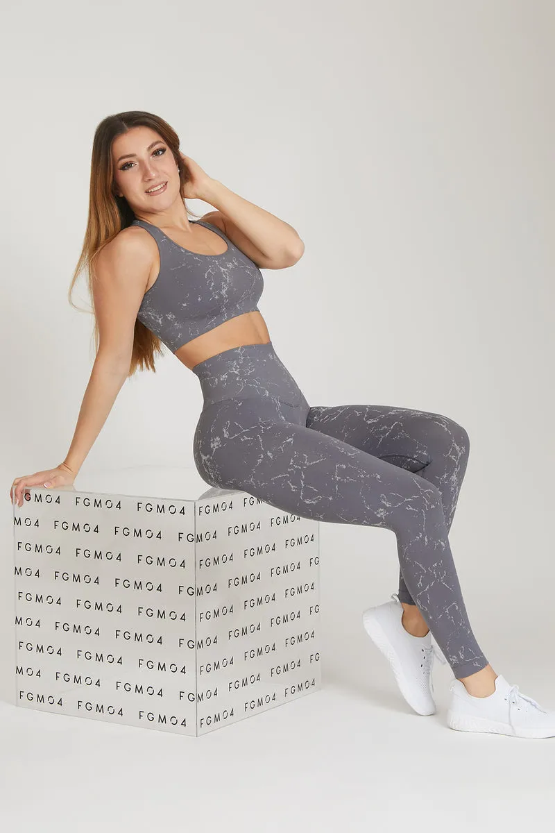 Leggings Push Up Marmo Grigio