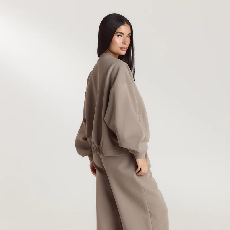 Neopren Bomberjacke - Taupe
