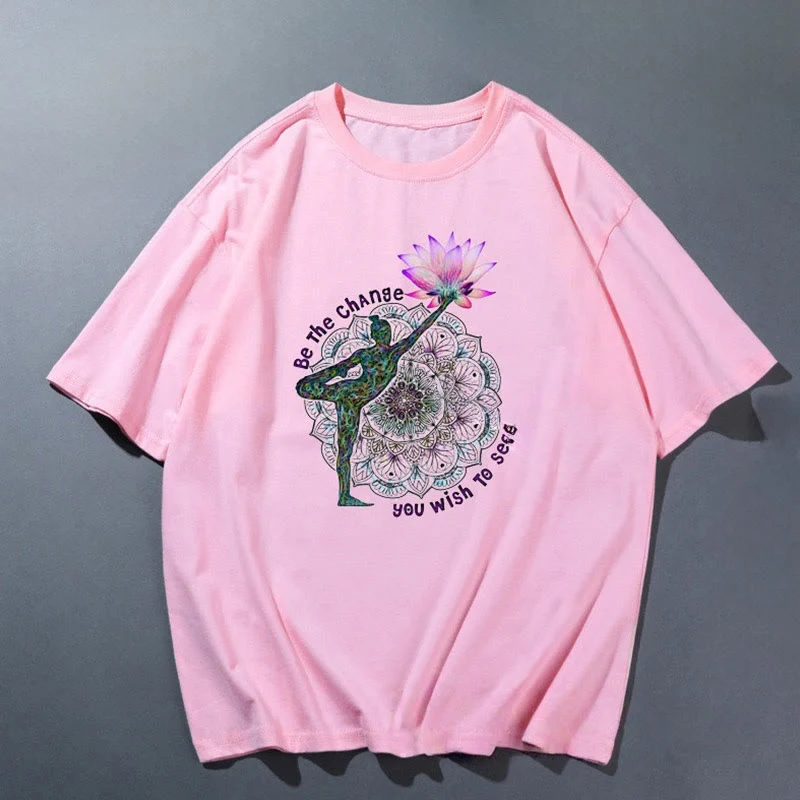 Olivenorma Rosa Yoga Atmungsaktives Bequemes T-Shirt