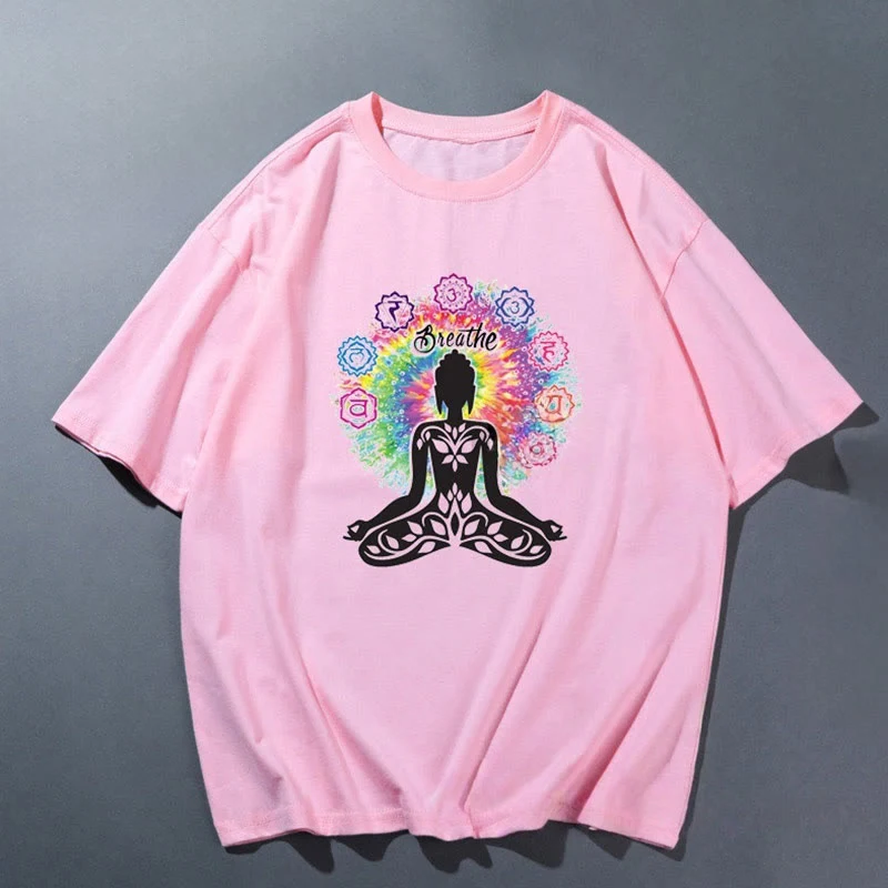 Olivenorma Rosa Yoga Atmungsaktives Bequemes T-Shirt