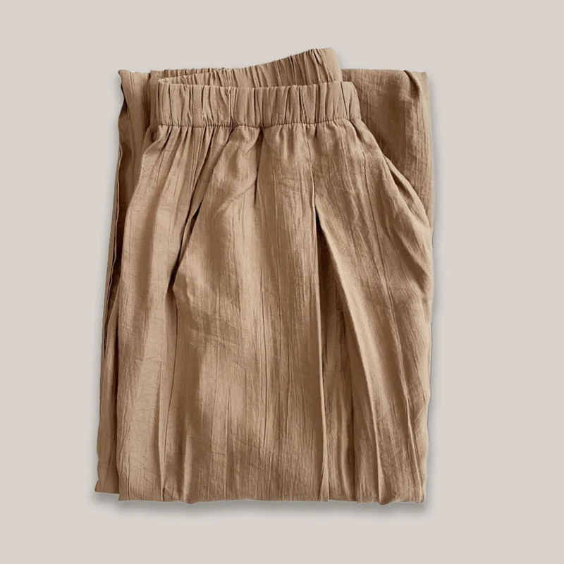 Olivenorma Tencel Baumwollleinen Lockere Yogahose mit weitem Bein