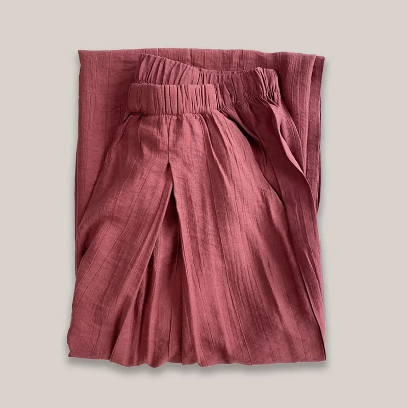 Olivenorma Tencel Baumwollleinen Lockere Yogahose mit weitem Bein
