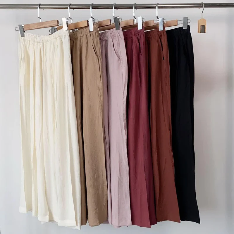 Olivenorma Tencel Baumwollleinen Lockere Yogahose mit weitem Bein