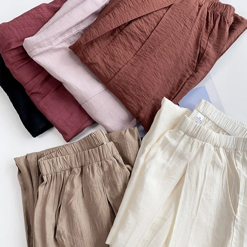 Olivenorma Tencel Baumwollleinen Lockere Yogahose mit weitem Bein