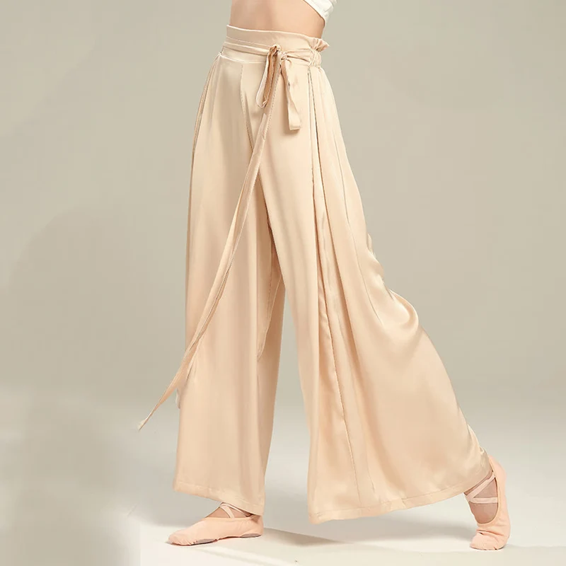 Olivenorma Polyester Fließende, lockere Yogahose mit weitem Bein