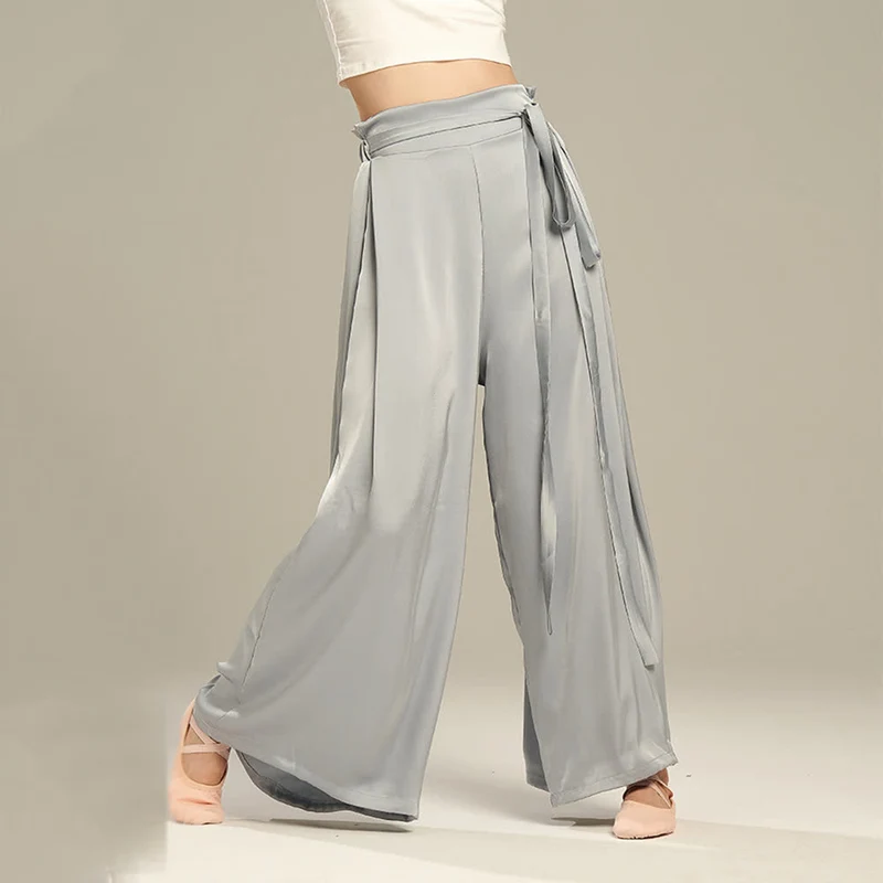 Olivenorma Polyester Fließende, lockere Yogahose mit weitem Bein
