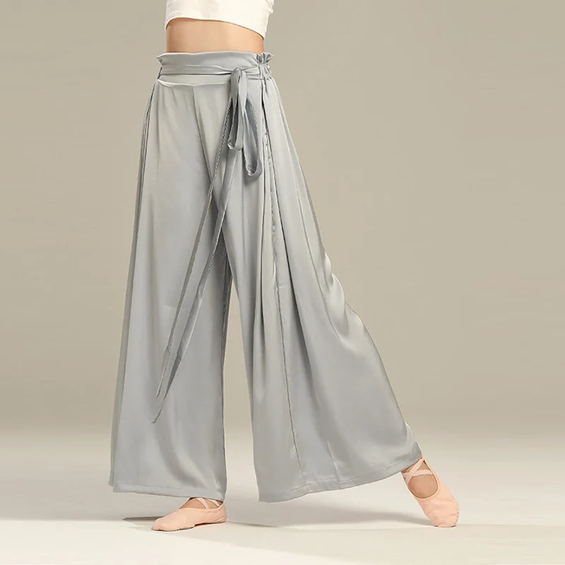 Olivenorma Polyester Fließende, lockere Yogahose mit weitem Bein