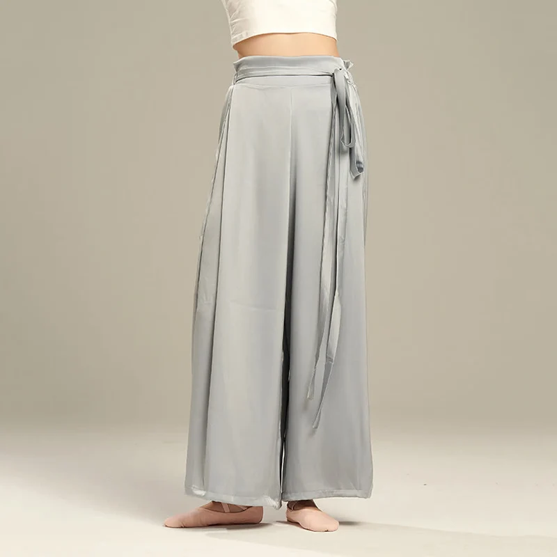 Olivenorma Polyester Fließende, lockere Yogahose mit weitem Bein