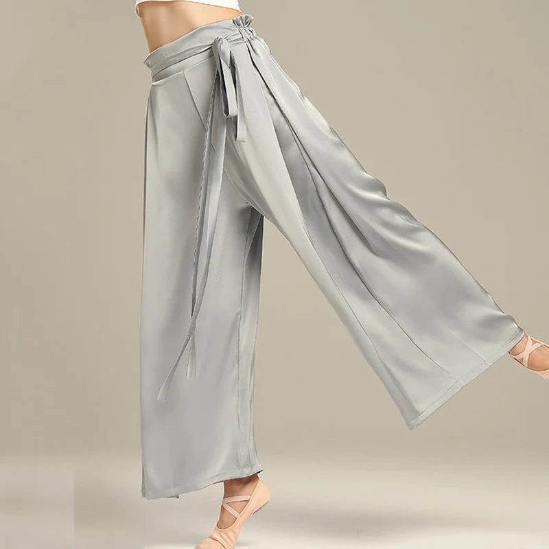 Olivenorma Polyester Fließende, lockere Yogahose mit weitem Bein