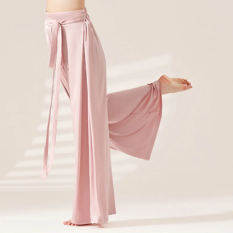 Olivenorma Polyester Fließende, lockere Yogahose mit weitem Bein