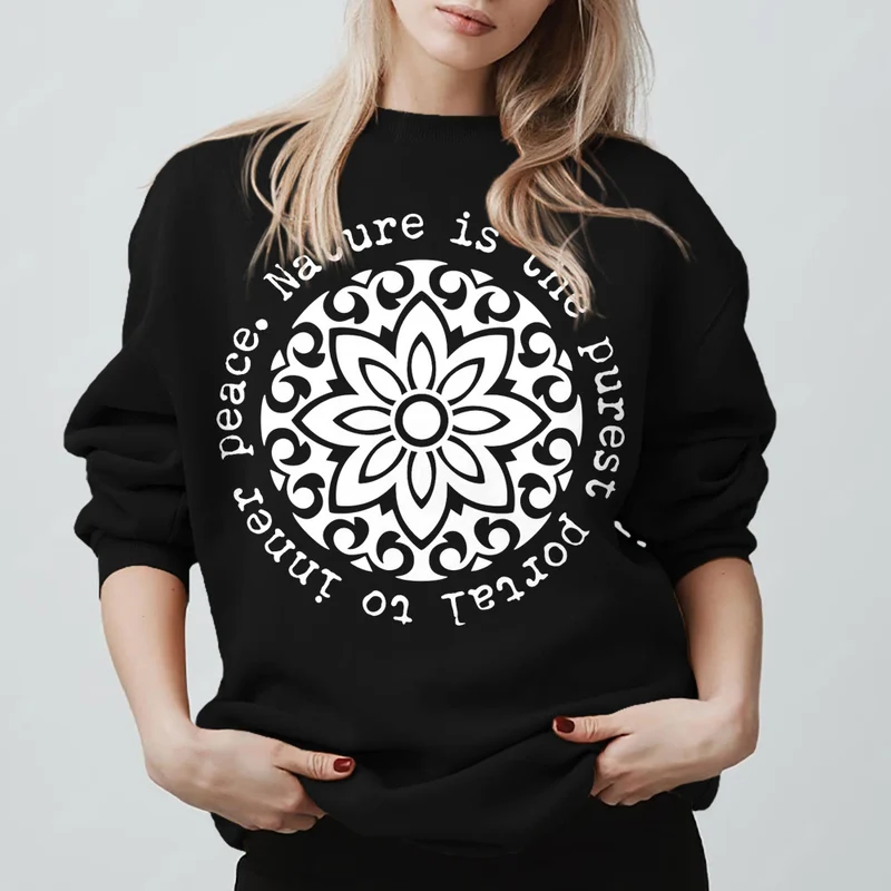 Olivenorma – Die Natur ist das reinste Portal zum inneren Frieden – Fleece-Sweatshirt mit spirituellem Motiv