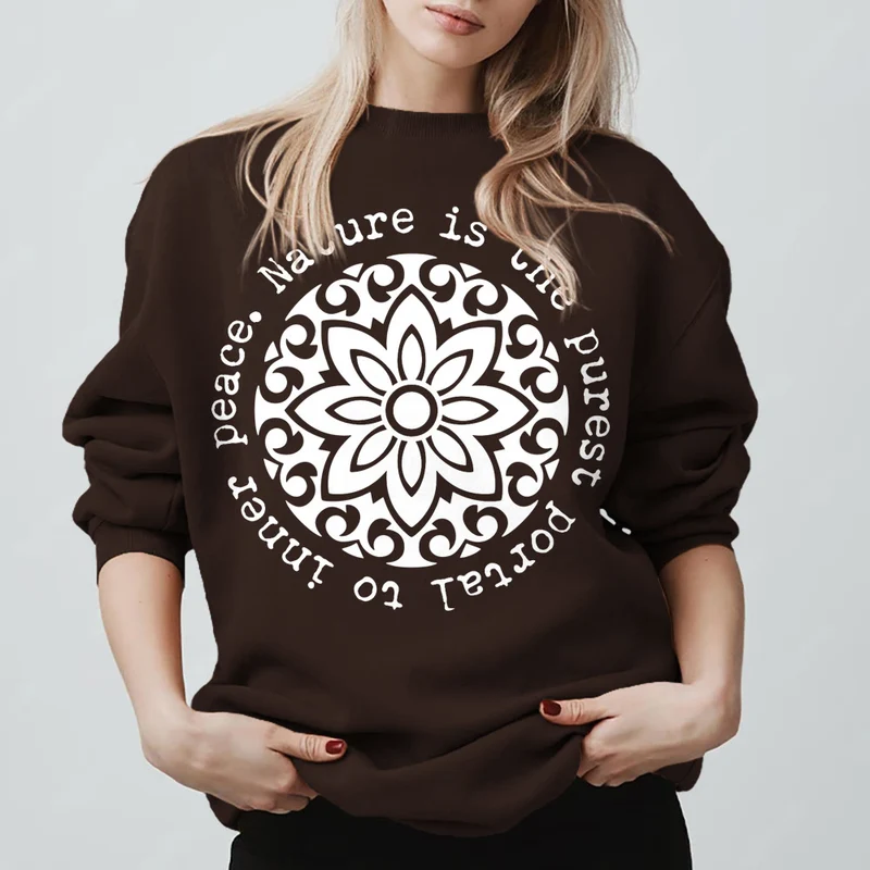 Olivenorma – Die Natur ist das reinste Portal zum inneren Frieden – Fleece-Sweatshirt mit spirituellem Motiv