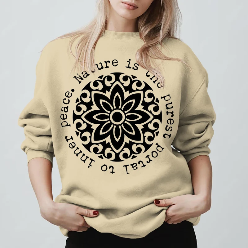 Olivenorma – Die Natur ist das reinste Portal zum inneren Frieden – Fleece-Sweatshirt mit spirituellem Motiv