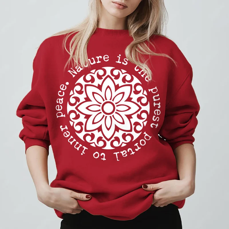 Olivenorma – Die Natur ist das reinste Portal zum inneren Frieden – Fleece-Sweatshirt mit spirituellem Motiv