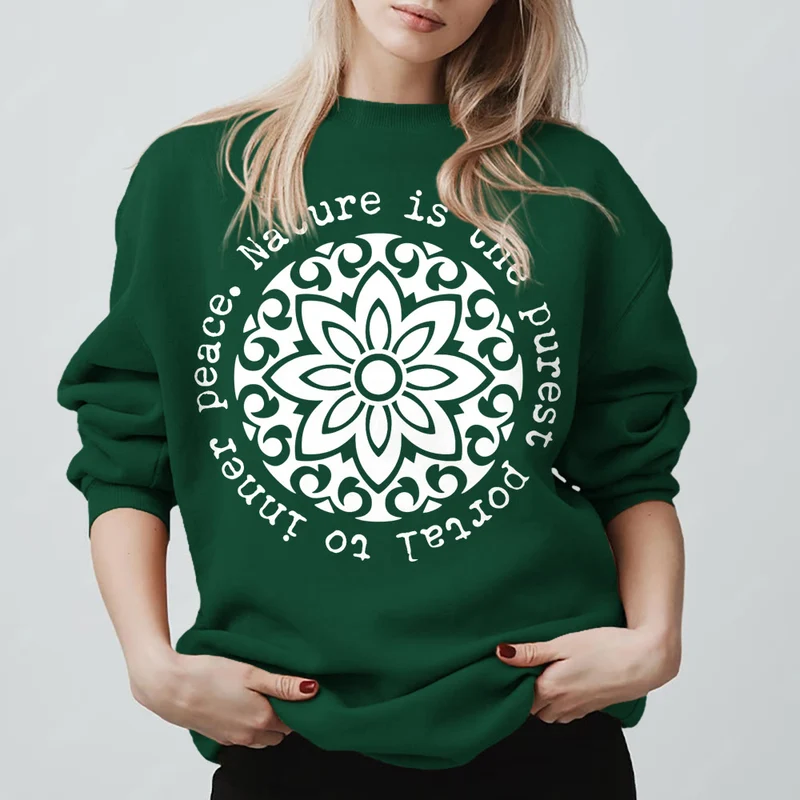 Olivenorma – Die Natur ist das reinste Portal zum inneren Frieden – Fleece-Sweatshirt mit spirituellem Motiv