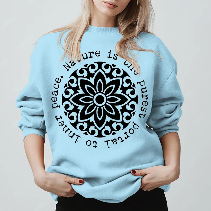 Olivenorma – Die Natur ist das reinste Portal zum inneren Frieden – Fleece-Sweatshirt mit spirituellem Motiv