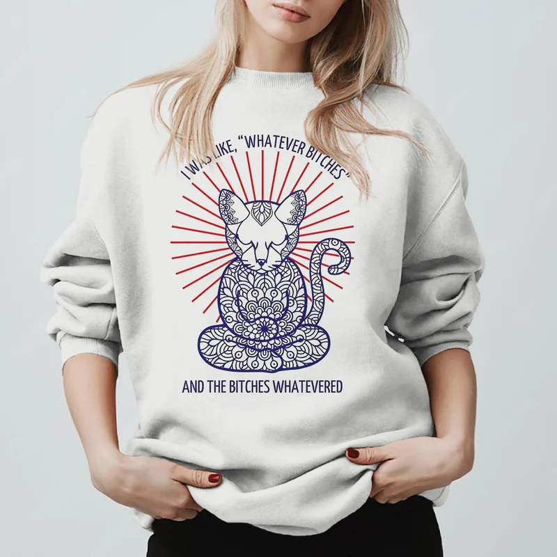 Olivenorma WHATEVER BIT*HES Meditation Inspiritual Langarm-Sweatshirt mit Rundhalsausschnitt