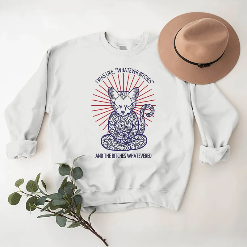 Olivenorma WHATEVER BIT*HES Meditation Inspiritual Langarm-Sweatshirt mit Rundhalsausschnitt