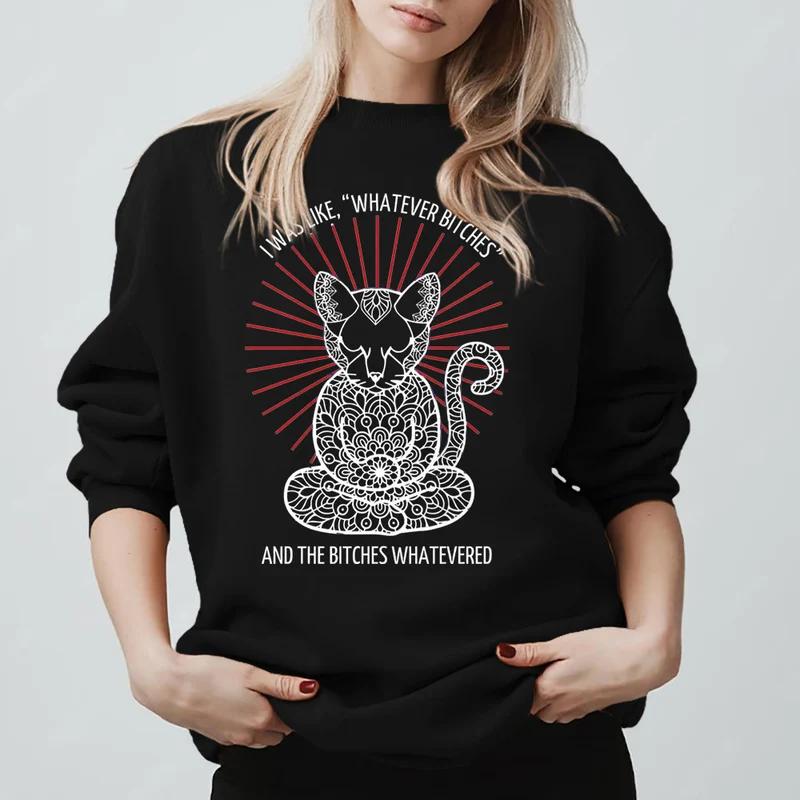 Olivenorma WHATEVER BIT*HES Meditation Inspiritual Langarm-Sweatshirt mit Rundhalsausschnitt