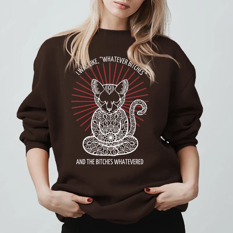 Olivenorma WHATEVER BIT*HES Meditation Inspiritual Langarm-Sweatshirt mit Rundhalsausschnitt