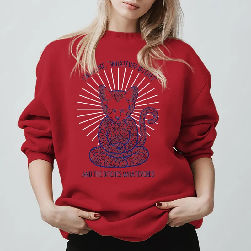 Olivenorma WHATEVER BIT*HES Meditation Inspiritual Langarm-Sweatshirt mit Rundhalsausschnitt
