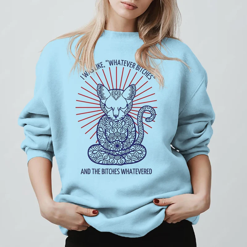 Olivenorma WHATEVER BIT*HES Meditation Inspiritual Langarm-Sweatshirt mit Rundhalsausschnitt