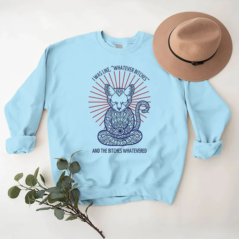 Olivenorma WHATEVER BIT*HES Meditation Inspiritual Langarm-Sweatshirt mit Rundhalsausschnitt