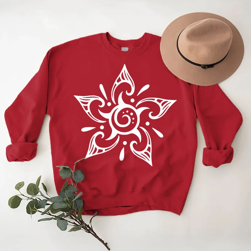 Olivenorma Tribal Mystical Spiritual Growth Floral Fleece Pullover Sweatshirt