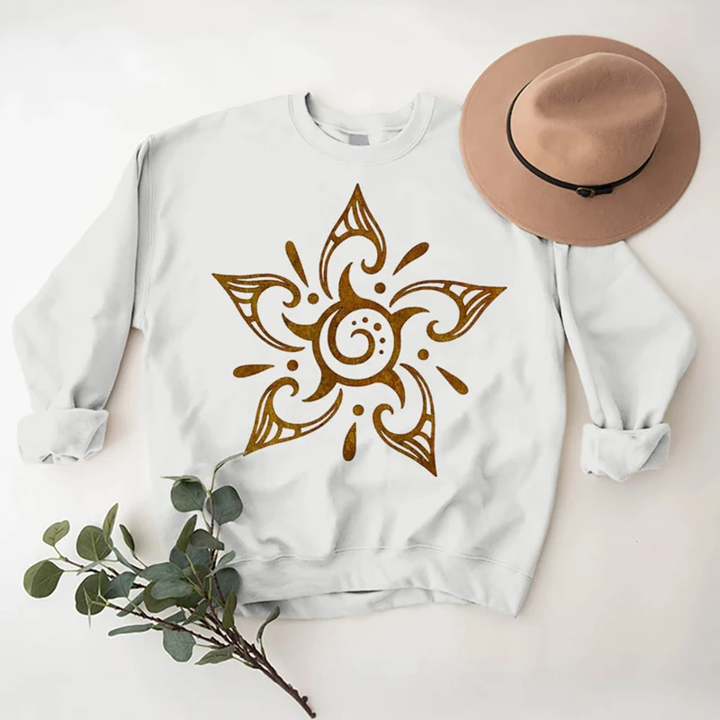 Olivenorma Tribal Mystical Spiritual Growth Floral Fleece Pullover Sweatshirt