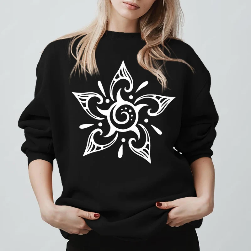 Olivenorma Tribal Mystical Spiritual Growth Floral Fleece Pullover Sweatshirt