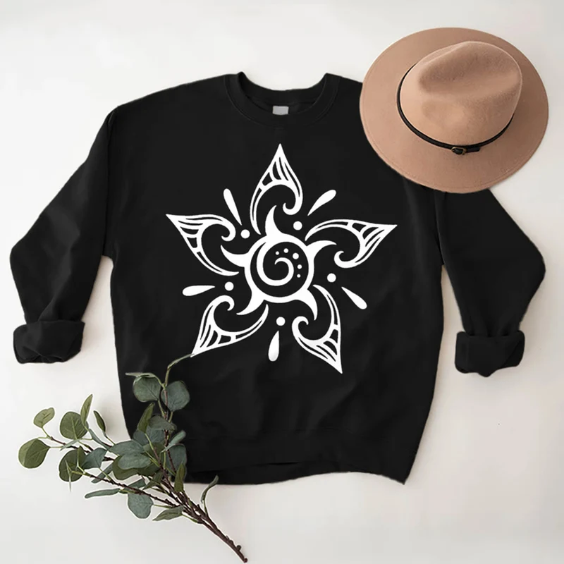 Olivenorma Tribal Mystical Spiritual Growth Floral Fleece Pullover Sweatshirt