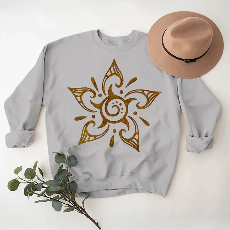 Olivenorma Tribal Mystical Spiritual Growth Floral Fleece Pullover Sweatshirt