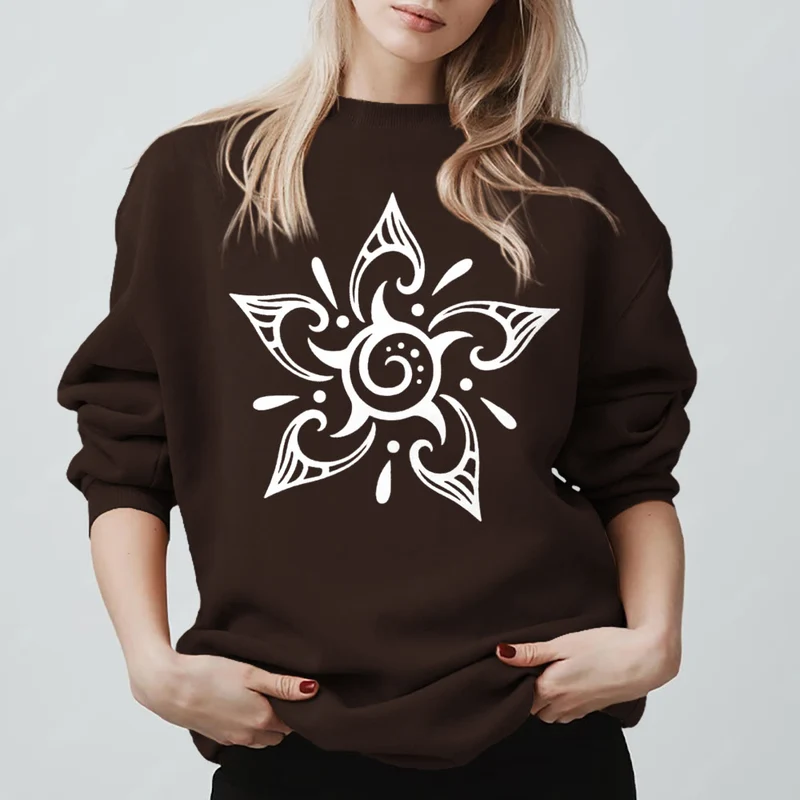 Olivenorma Tribal Mystical Spiritual Growth Floral Fleece Pullover Sweatshirt