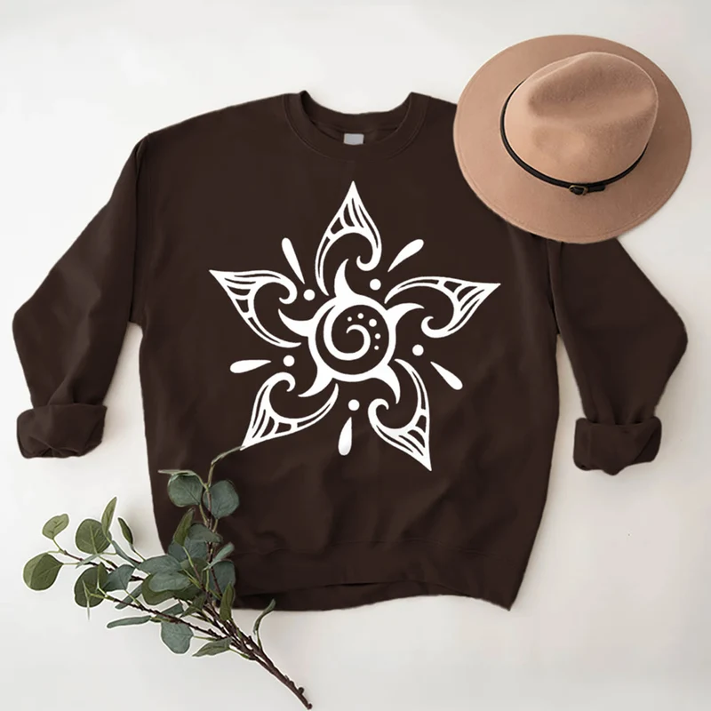 Olivenorma Tribal Mystical Spiritual Growth Floral Fleece Pullover Sweatshirt