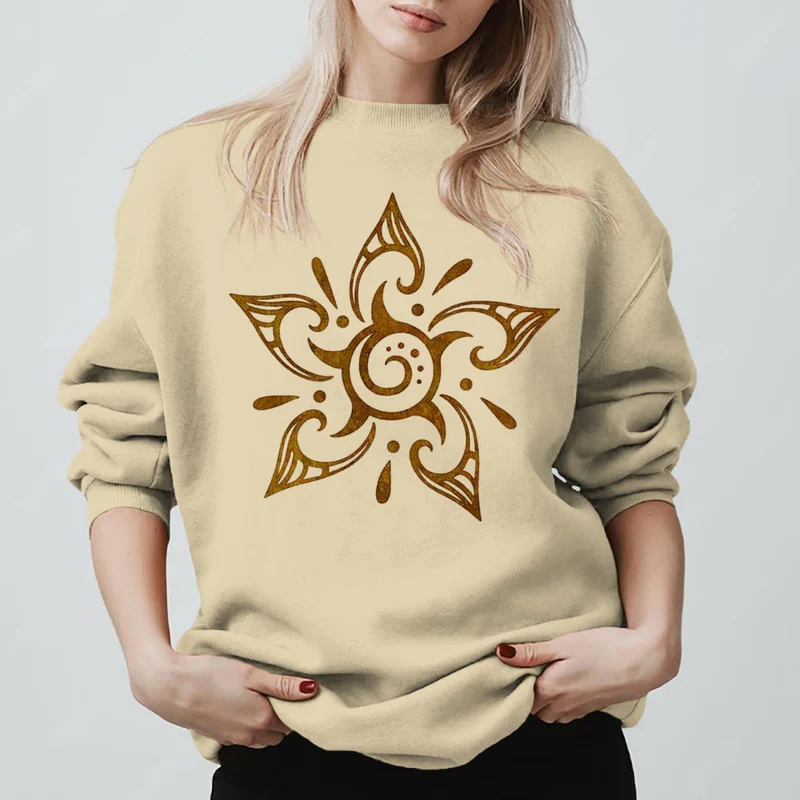 Olivenorma Tribal Mystical Spiritual Growth Floral Fleece Pullover Sweatshirt