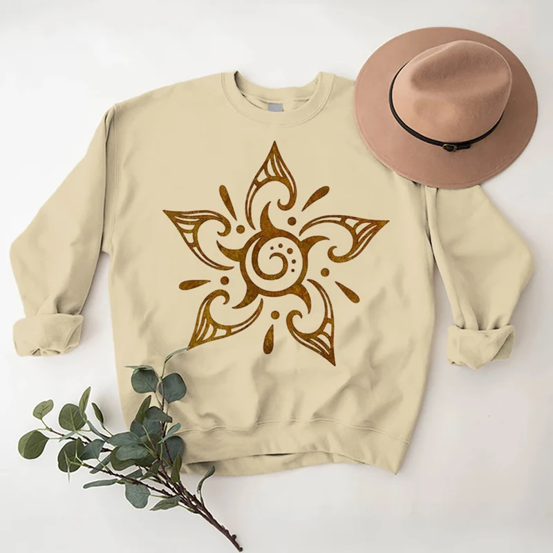 Olivenorma Tribal Mystical Spiritual Growth Floral Fleece Pullover Sweatshirt