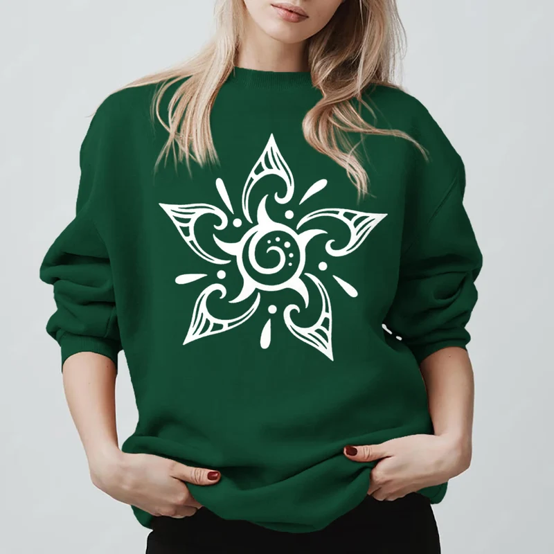 Olivenorma Tribal Mystical Spiritual Growth Floral Fleece Pullover Sweatshirt