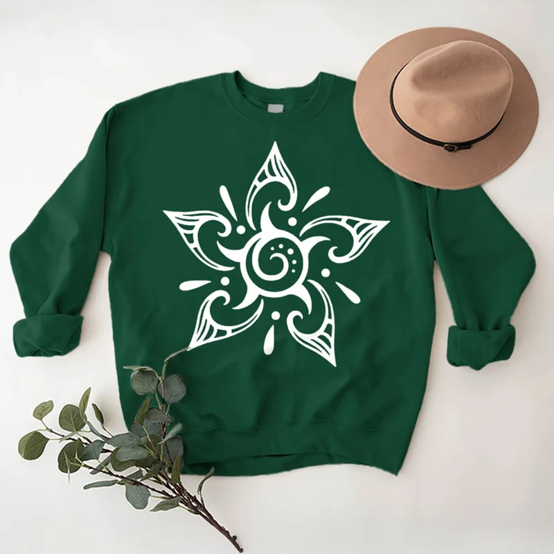 Olivenorma Tribal Mystical Spiritual Growth Floral Fleece Pullover Sweatshirt
