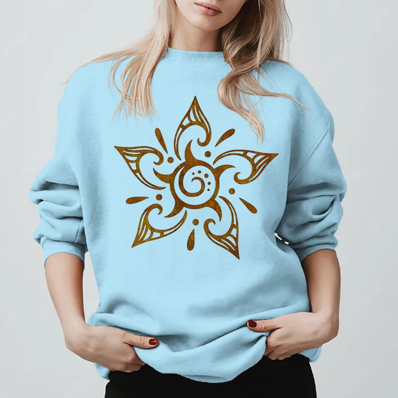 Olivenorma Tribal Mystical Spiritual Growth Floral Fleece Pullover Sweatshirt