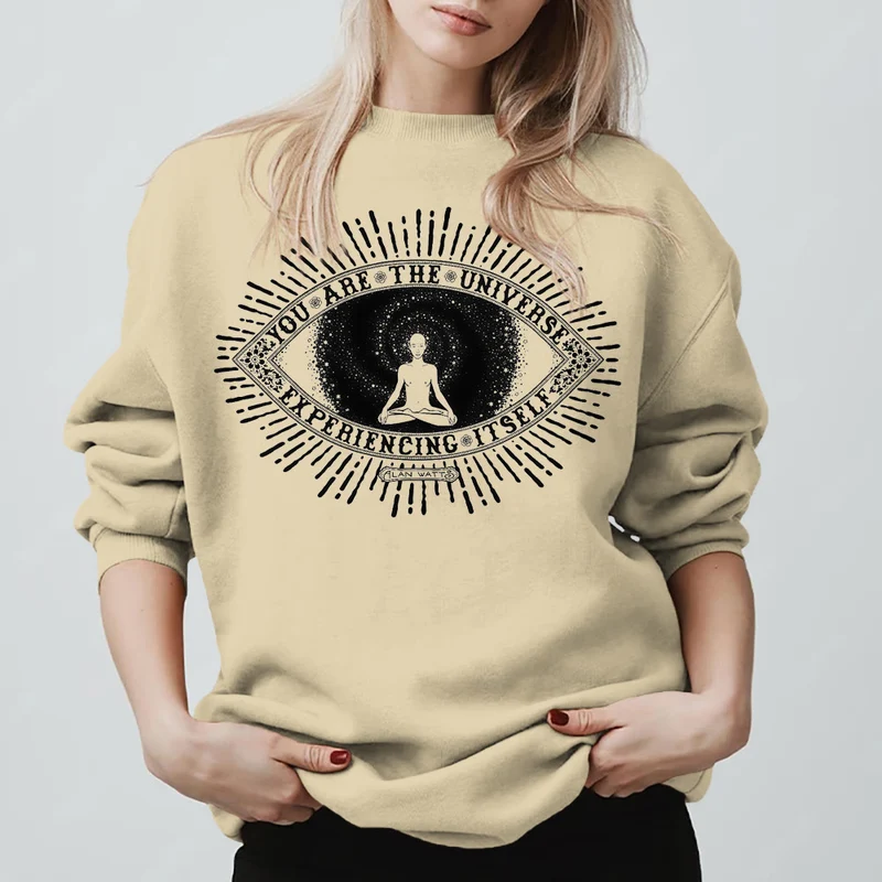 Olivenorma DU BIST DAS UNIVERSUM... Motto Inspiritual Fleece Sweatshirt