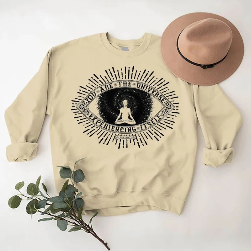 Olivenorma DU BIST DAS UNIVERSUM... Motto Inspiritual Fleece Sweatshirt