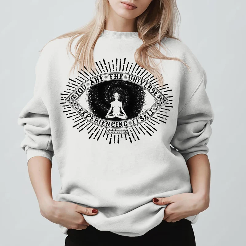 Olivenorma DU BIST DAS UNIVERSUM... Motto Inspiritual Fleece Sweatshirt