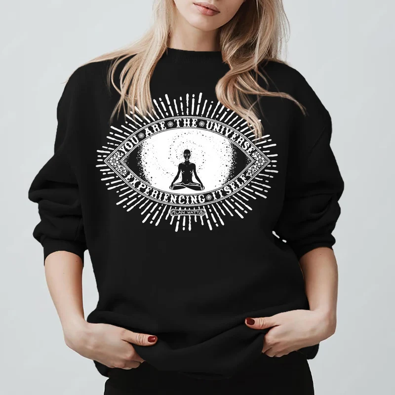 Olivenorma DU BIST DAS UNIVERSUM... Motto Inspiritual Fleece Sweatshirt