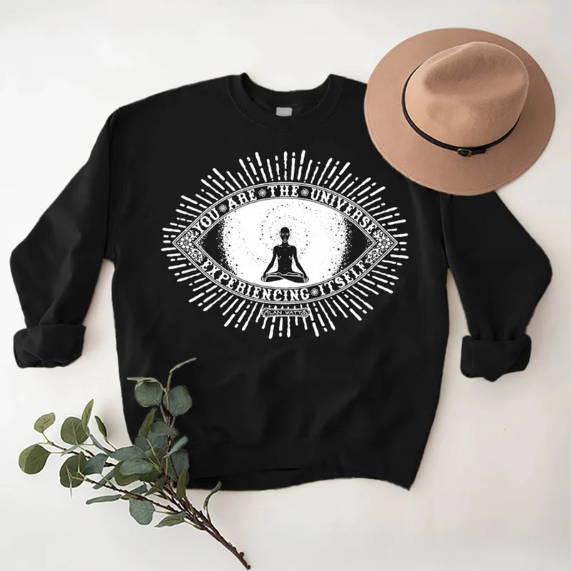 Olivenorma DU BIST DAS UNIVERSUM... Motto Inspiritual Fleece Sweatshirt