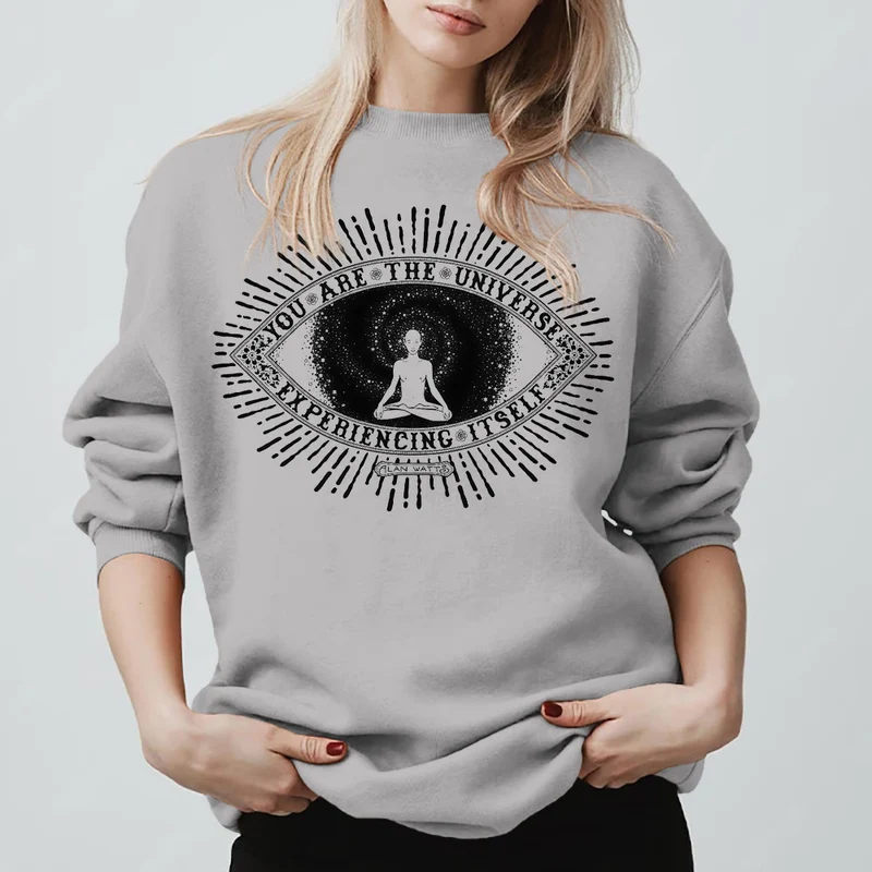 Olivenorma DU BIST DAS UNIVERSUM... Motto Inspiritual Fleece Sweatshirt