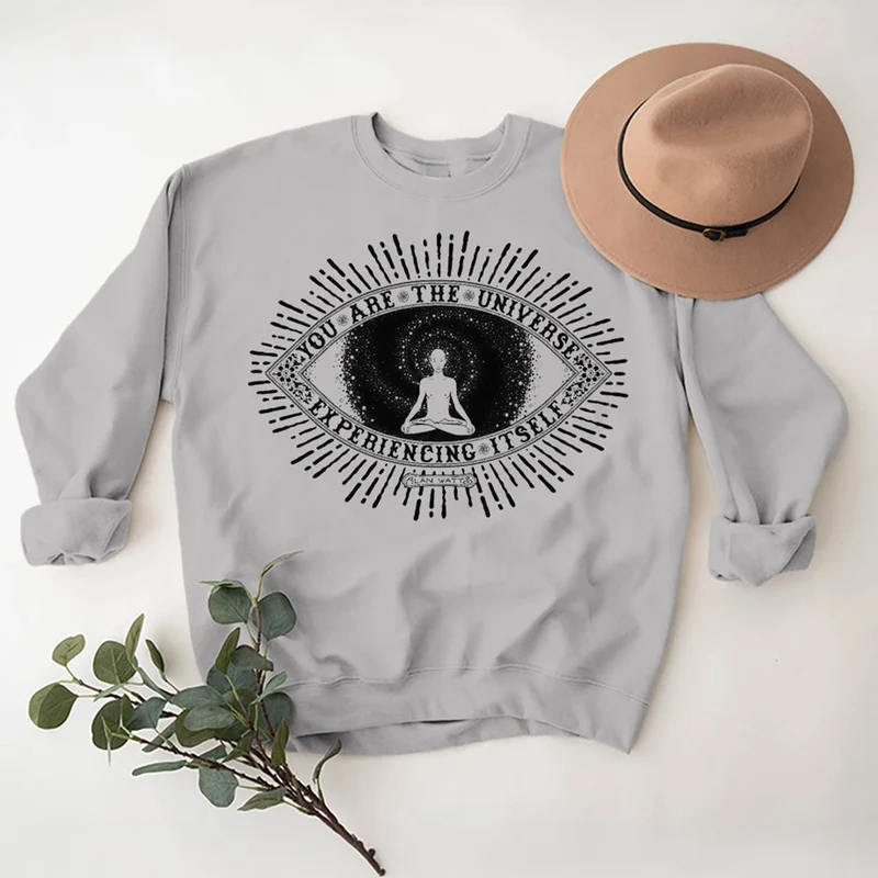 Olivenorma DU BIST DAS UNIVERSUM... Motto Inspiritual Fleece Sweatshirt