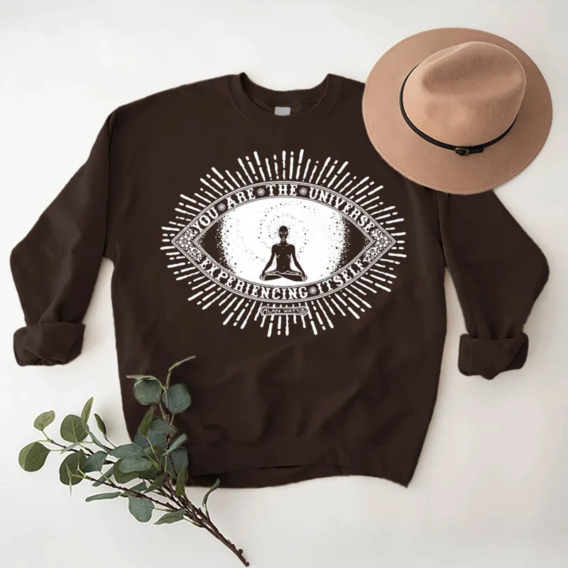Olivenorma DU BIST DAS UNIVERSUM... Motto Inspiritual Fleece Sweatshirt